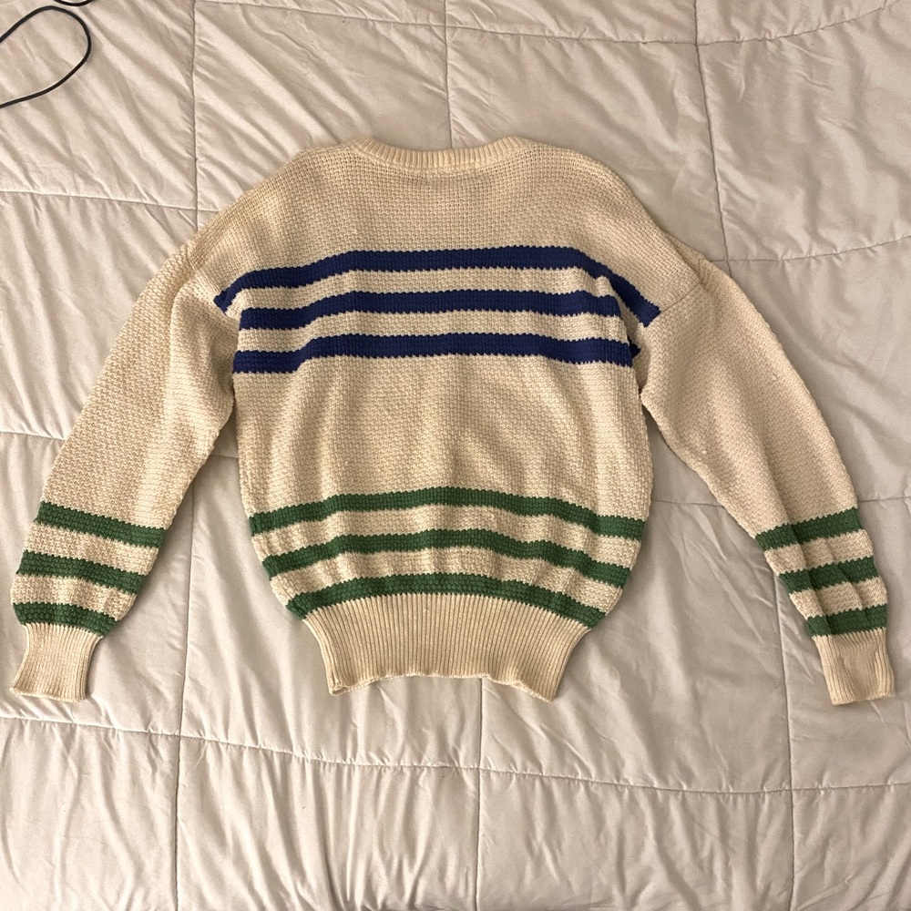1980s Vintage Gerani Themen Knit Sweater 100% Cotton Made in Italy